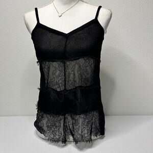 GB Gianni Bini Size Medium Vintage Y2K-Grunge Black Cami